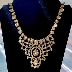 Givenchy Gold-tone Crystal Collar Bib Necklace